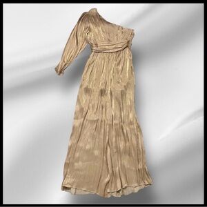 Anthropologie stunning Gold One-Shoulder pants